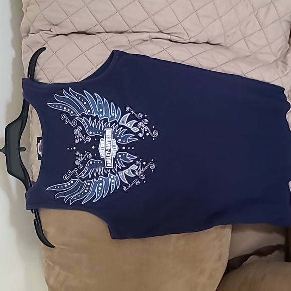 Harley Davidson, large, blue with sequins. - Picture 2 of 2